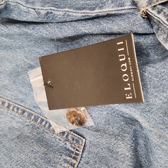 Eloquii Belted Stonewashed Denim Dress, Blue, US Women's 14 - Picture 6 of 8